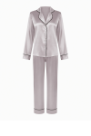  PJ Set  Satin Élégance - Silvery beige