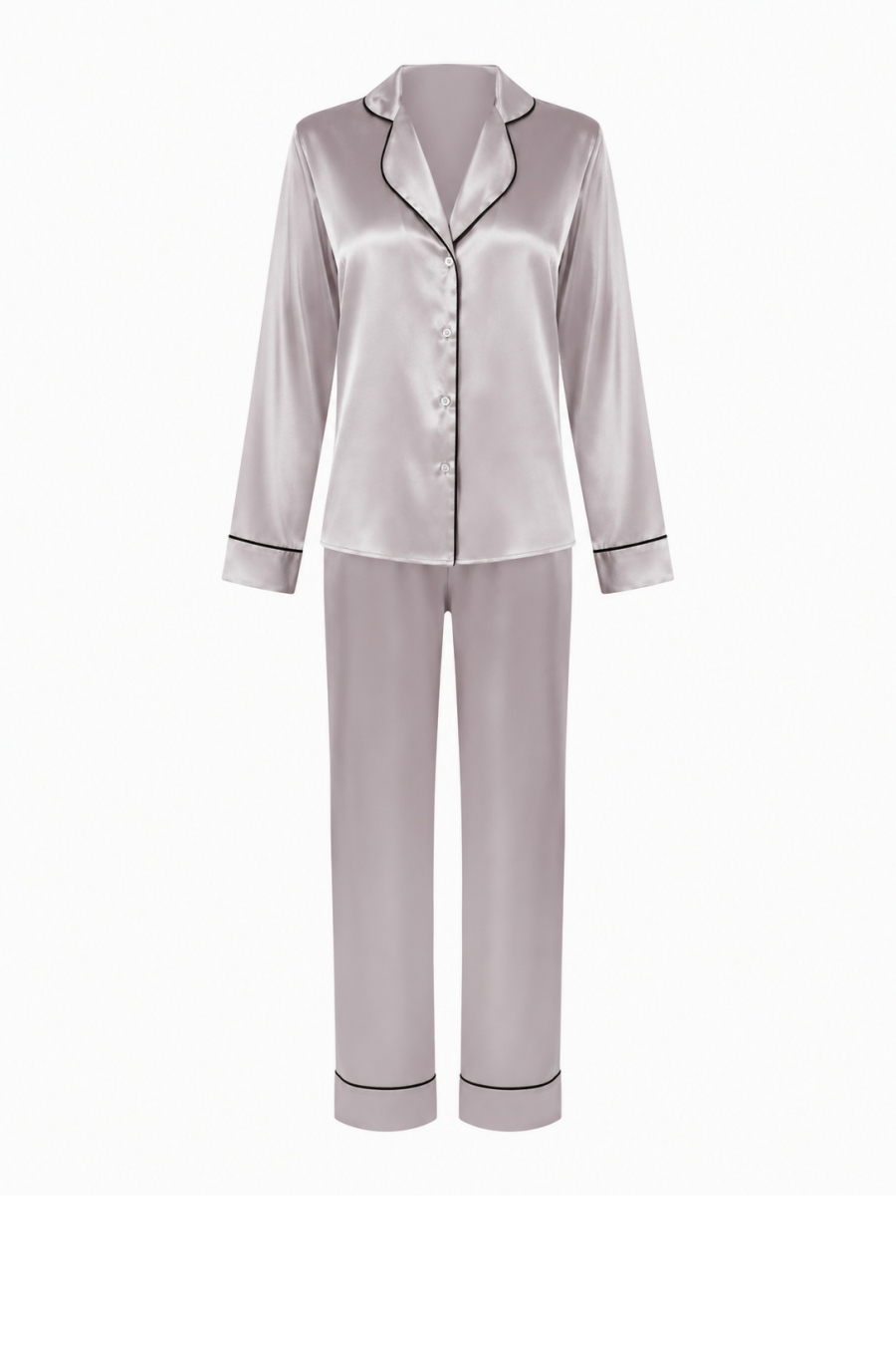  PJ Set  Satin Élégance - Silvery beige