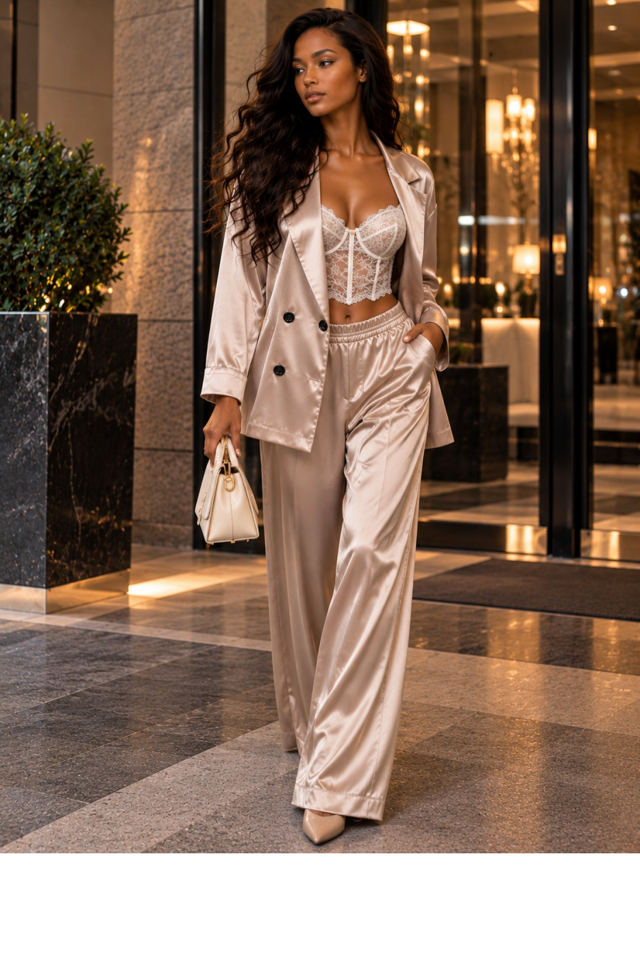 Сатенен сет Sandy Elegance