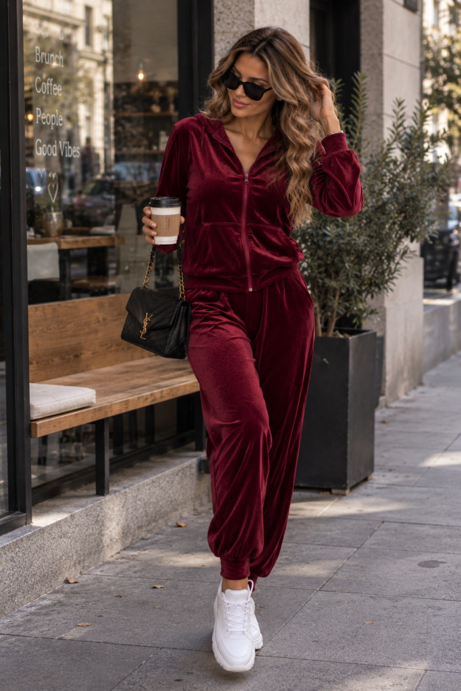 Плюшен дамски сет Bordeax Velvet