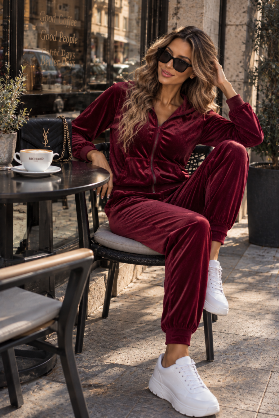 Плюшен дамски сет Bordeax Velvet
