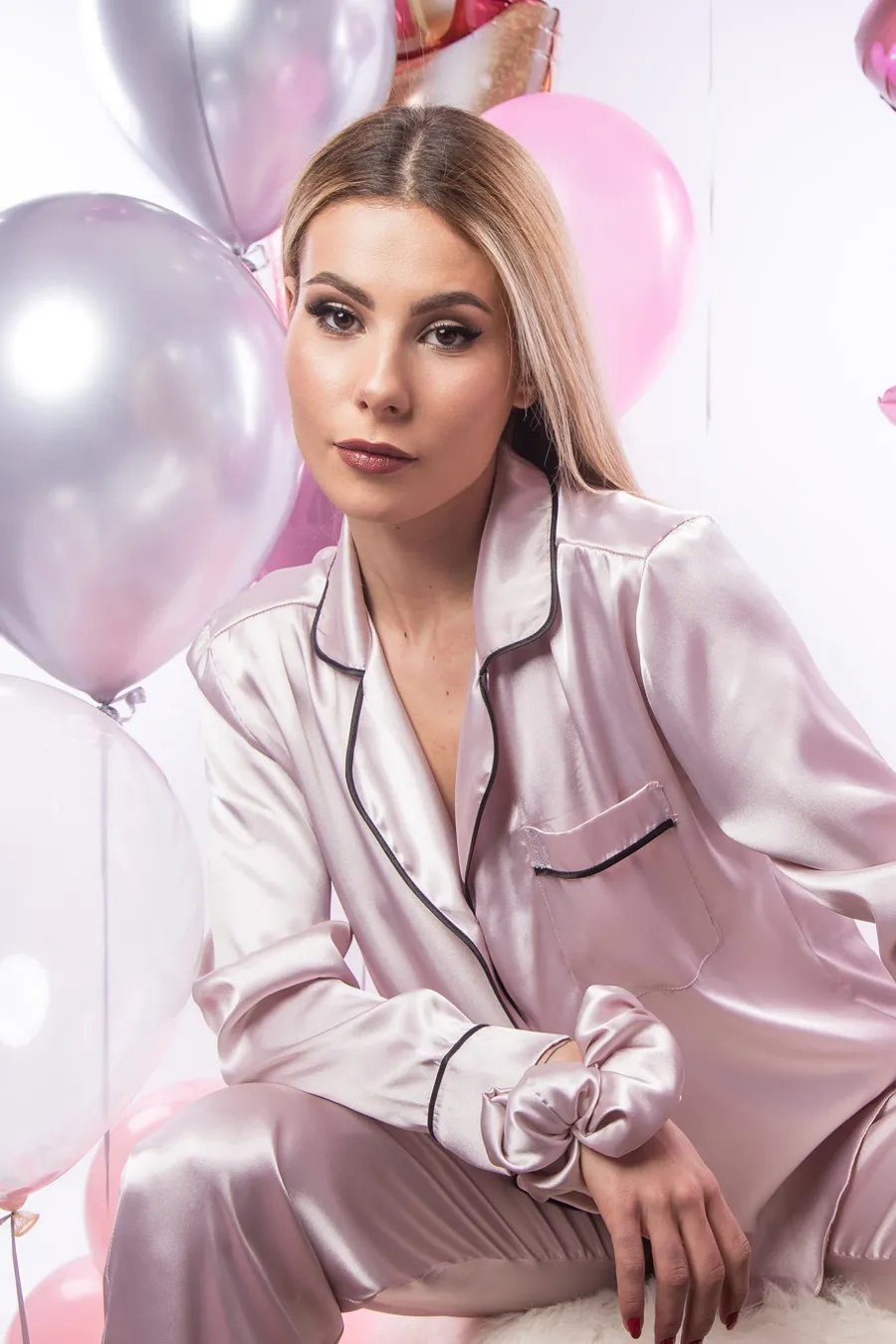Сатенена пижама  POWDER EMOTION