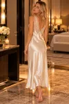 Сатенена нощница Champagne Lace Elegance