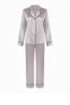 Сатенена пижама Satin Élégance - Silvery beige