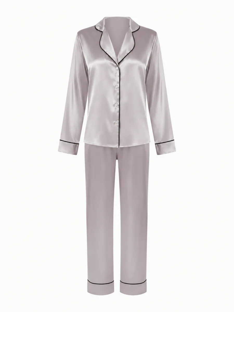 Сатенена пижама Satin Élégance - Silvery beige